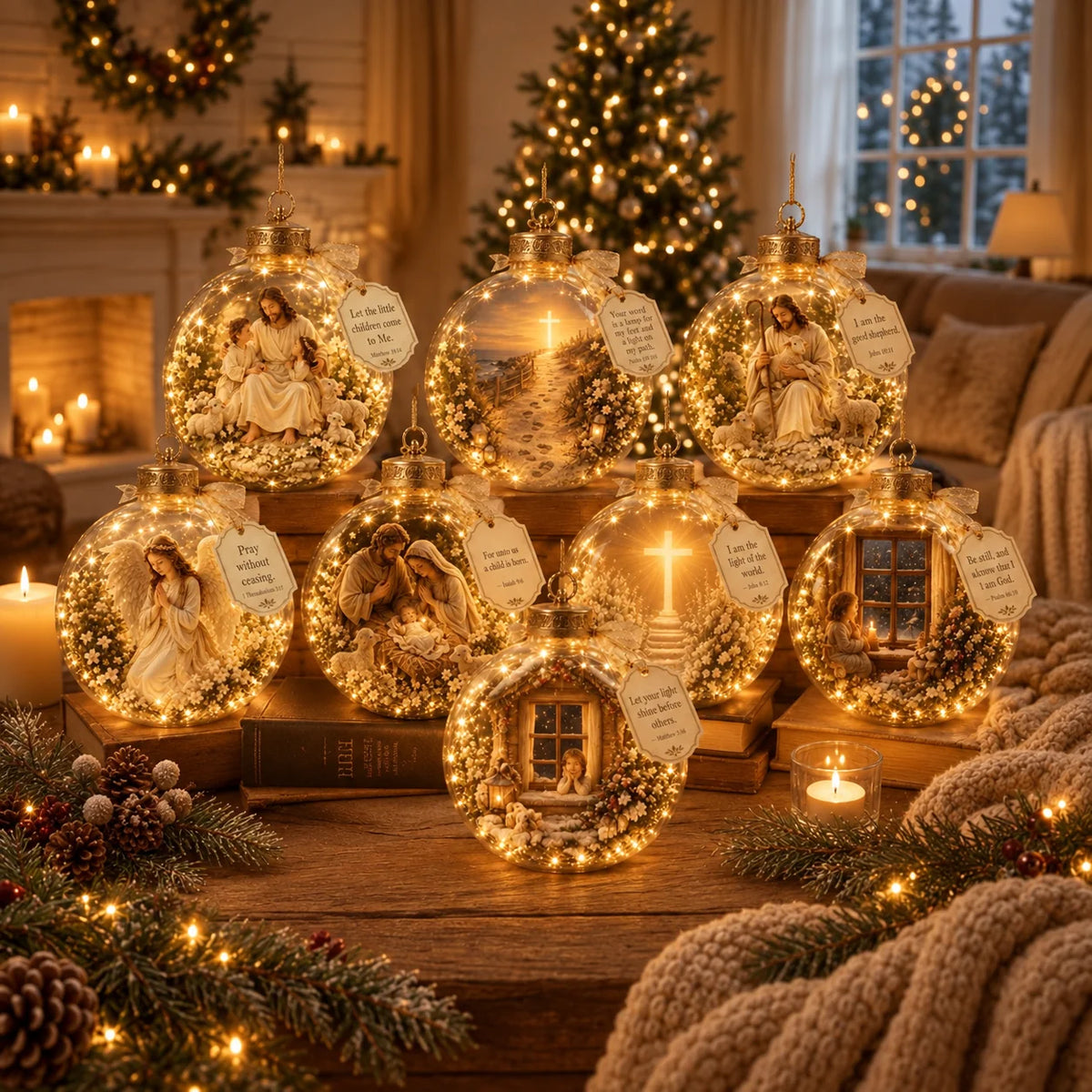 Ornament Lighted Christian Scripture Keepsake