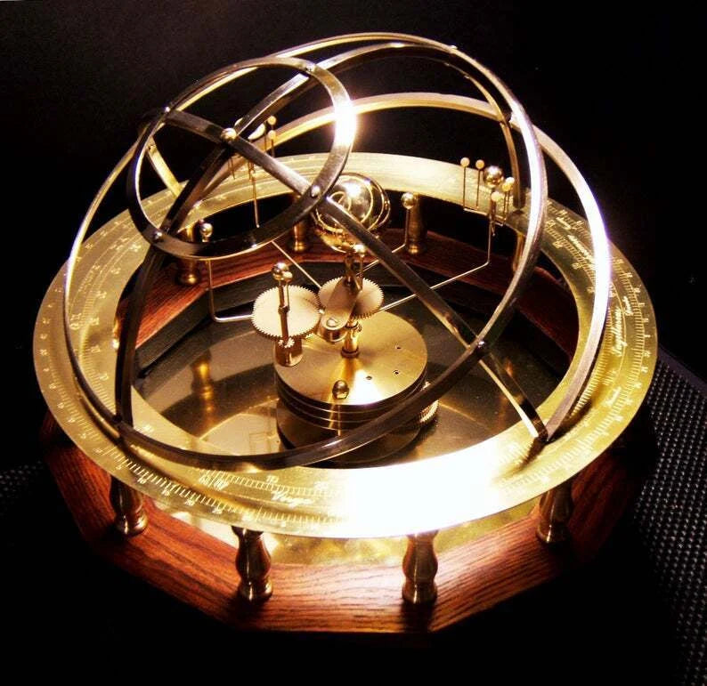 Orrery Model Battery-Powered Exposed Brass Gears