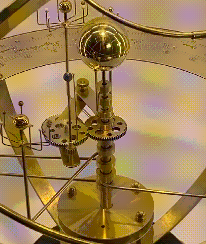 Orrery Model Battery-Powered Exposed Brass Gears