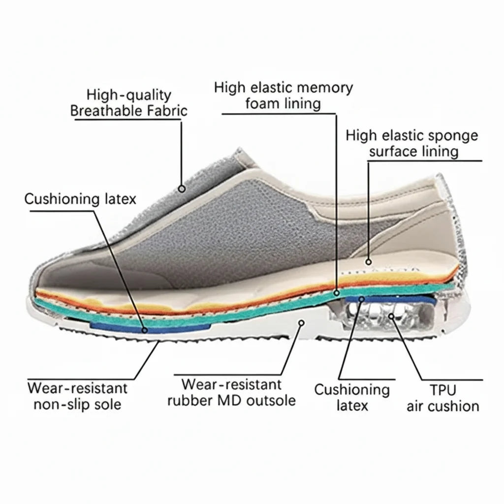 Orthopedic Shoes Extra Wide Fit Breathable Mesh Cushioned Insole