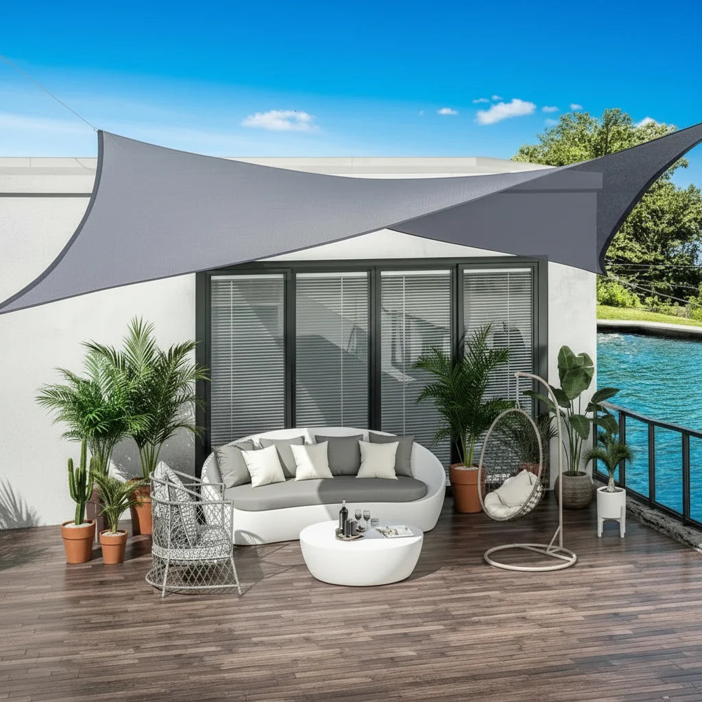Outdoor Awning Waterproof Polyester 98% Shade Coverage