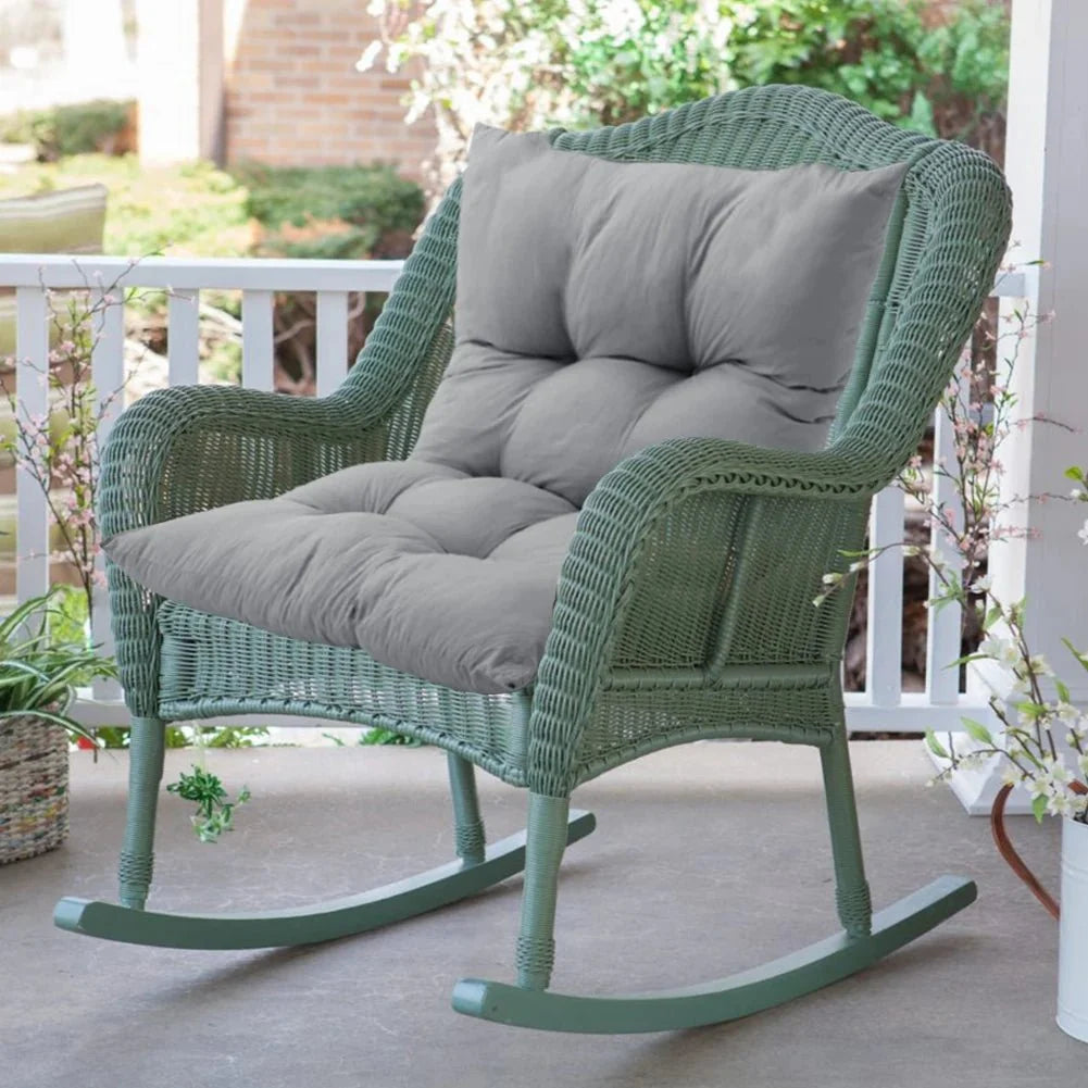 Outdoor Bench Cushion Quilted Weather-Resistant Breathable Polyester-Cotton Blend