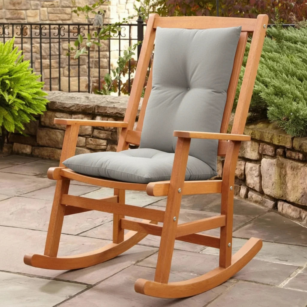 Outdoor Bench Cushion Quilted Weather-Resistant Breathable Polyester-Cotton Blend