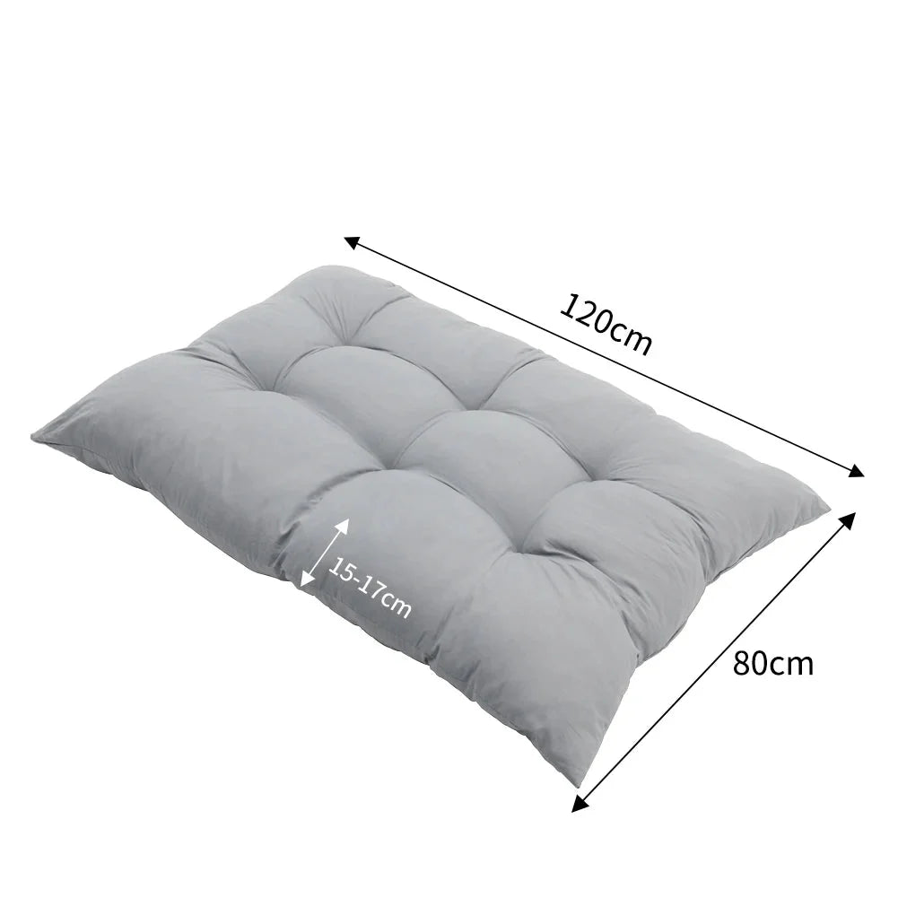 Outdoor Bench Cushion Quilted Weather-Resistant Breathable Polyester-Cotton Blend