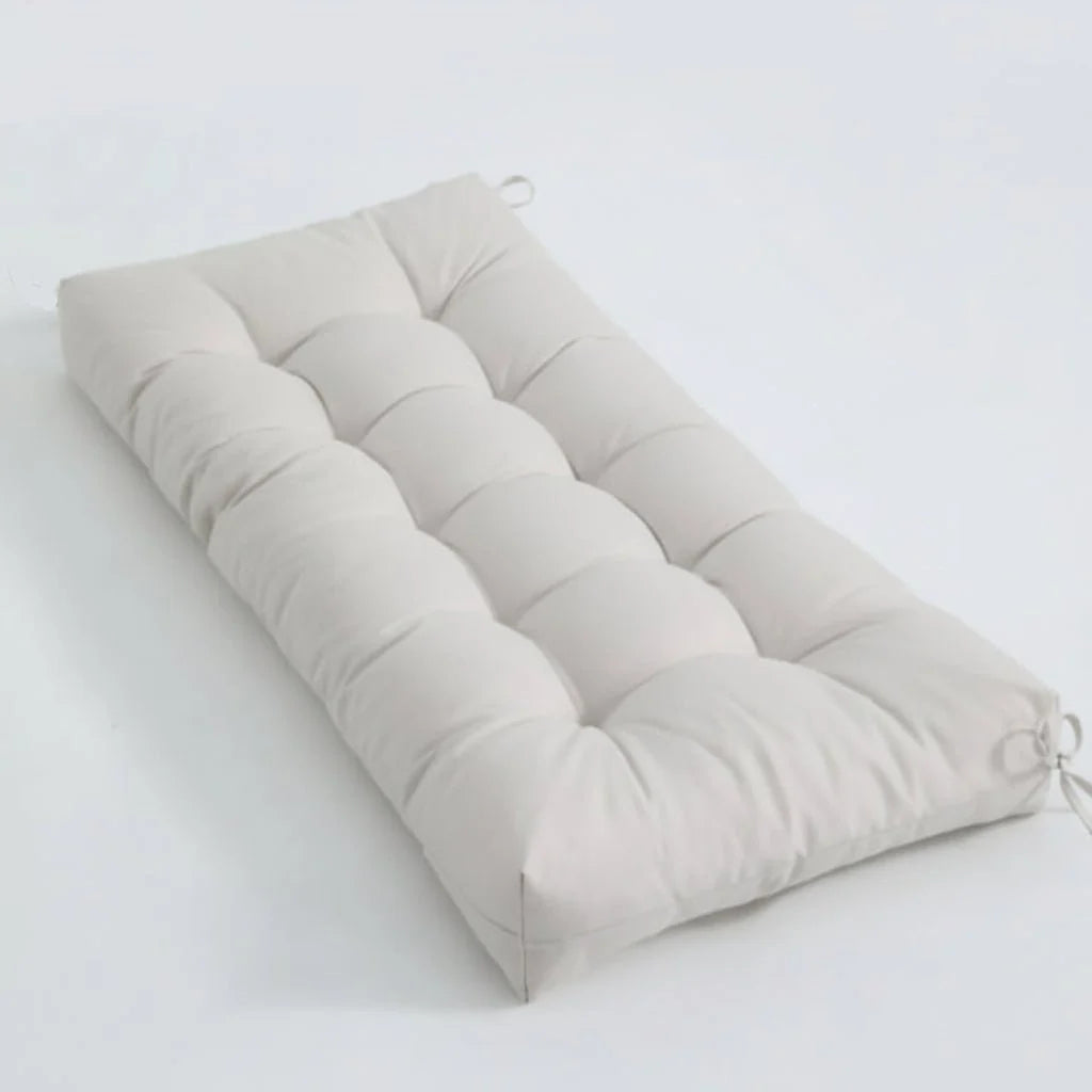 Outdoor Bench Cushion Quilted Weather-Resistant Breathable Polyester-Cotton Blend
