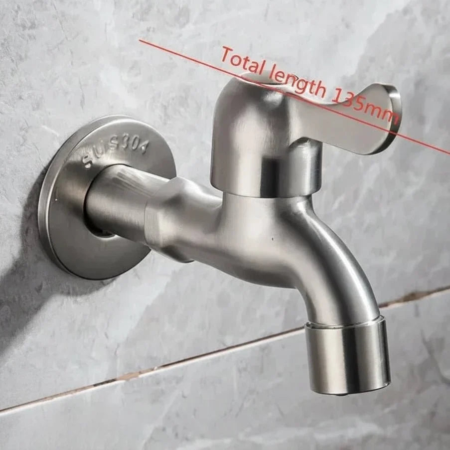 Outdoor Faucet Wall-Mounted 304 Stainless Steel Rust-Resistant