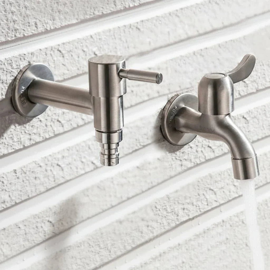 Outdoor Faucet Wall-Mounted 304 Stainless Steel Rust-Resistant