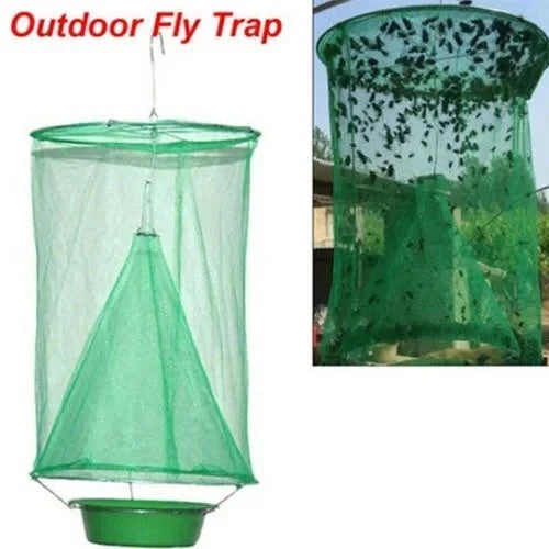 Outdoor Fly Trap Hanging Bait-Based Reusable Collection Chamber