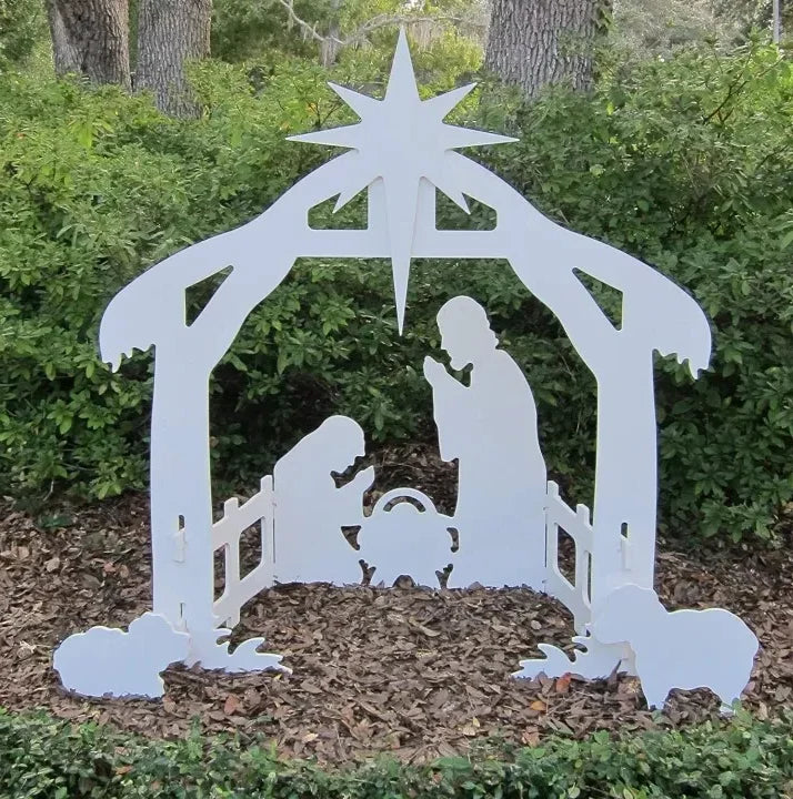 Outdoor Nativity Set Four Piece Waterproof Ultra Thick PVC