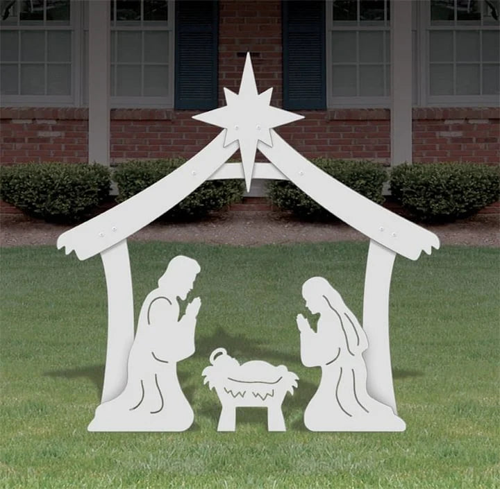 Outdoor Nativity Set Four Piece Waterproof Ultra Thick PVC
