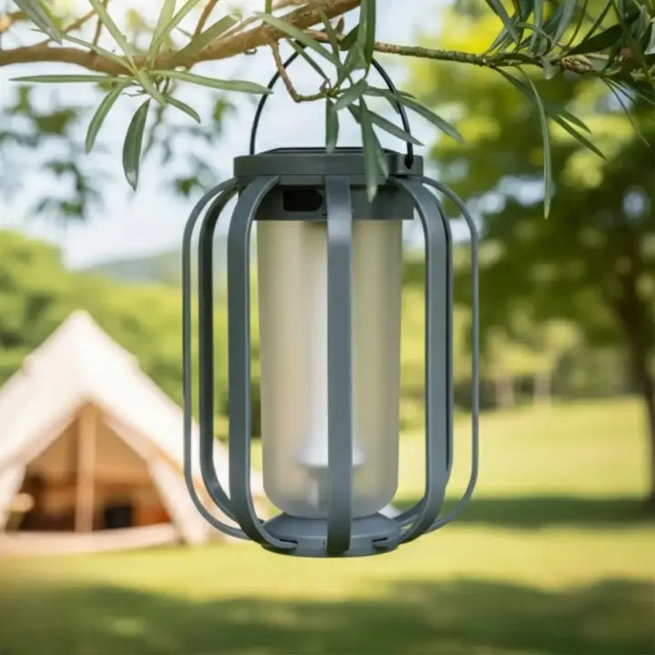 Outdoor Solar Lantern Flickering Flame USB-C & Solar Charging