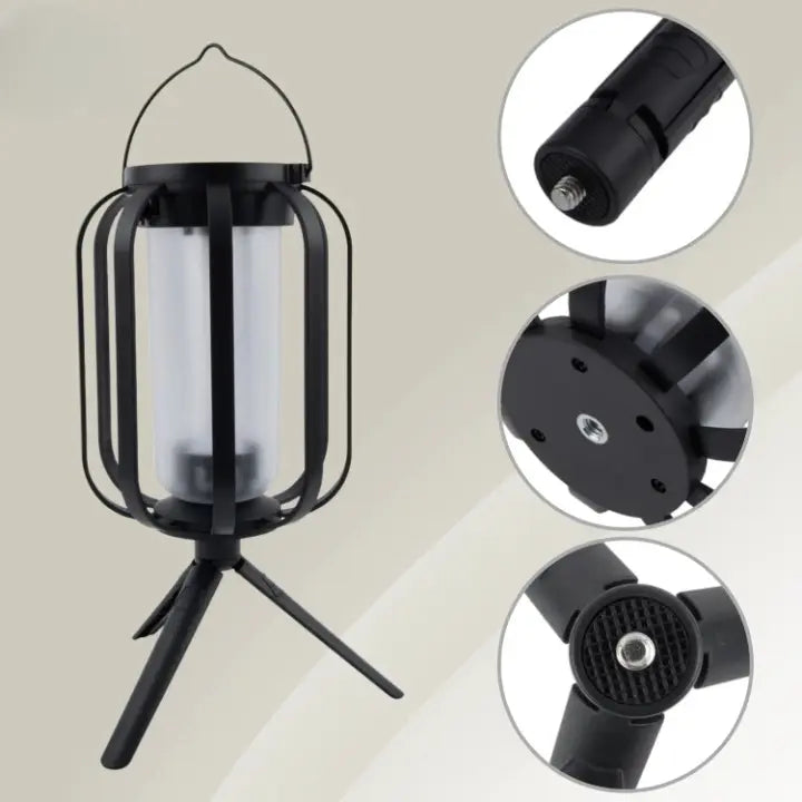 Outdoor Solar Lantern Flickering Flame USB-C & Solar Charging