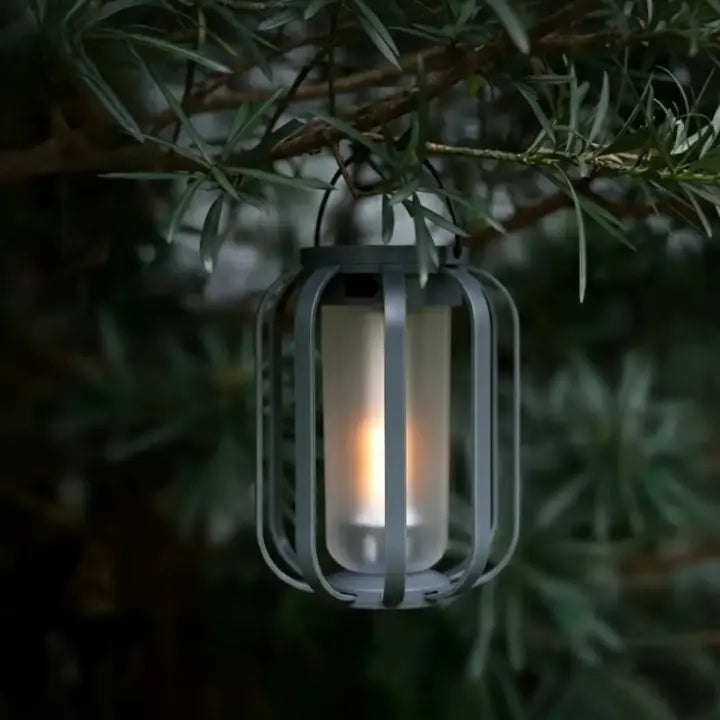 Outdoor Solar Lantern Flickering Flame USB-C & Solar Charging