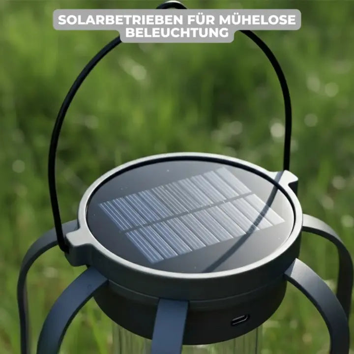 Outdoor Solar Lantern Flickering Flame USB-C & Solar Charging
