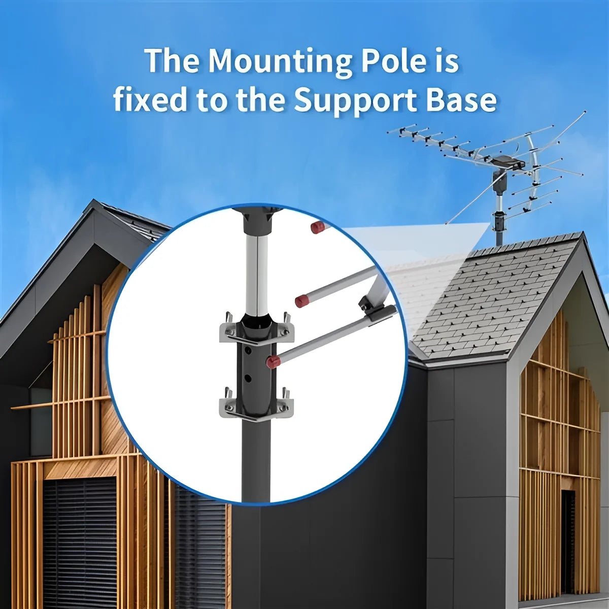 Outdoor TV Antenna Motorized 360 Degree Weatherproof Interference Filter