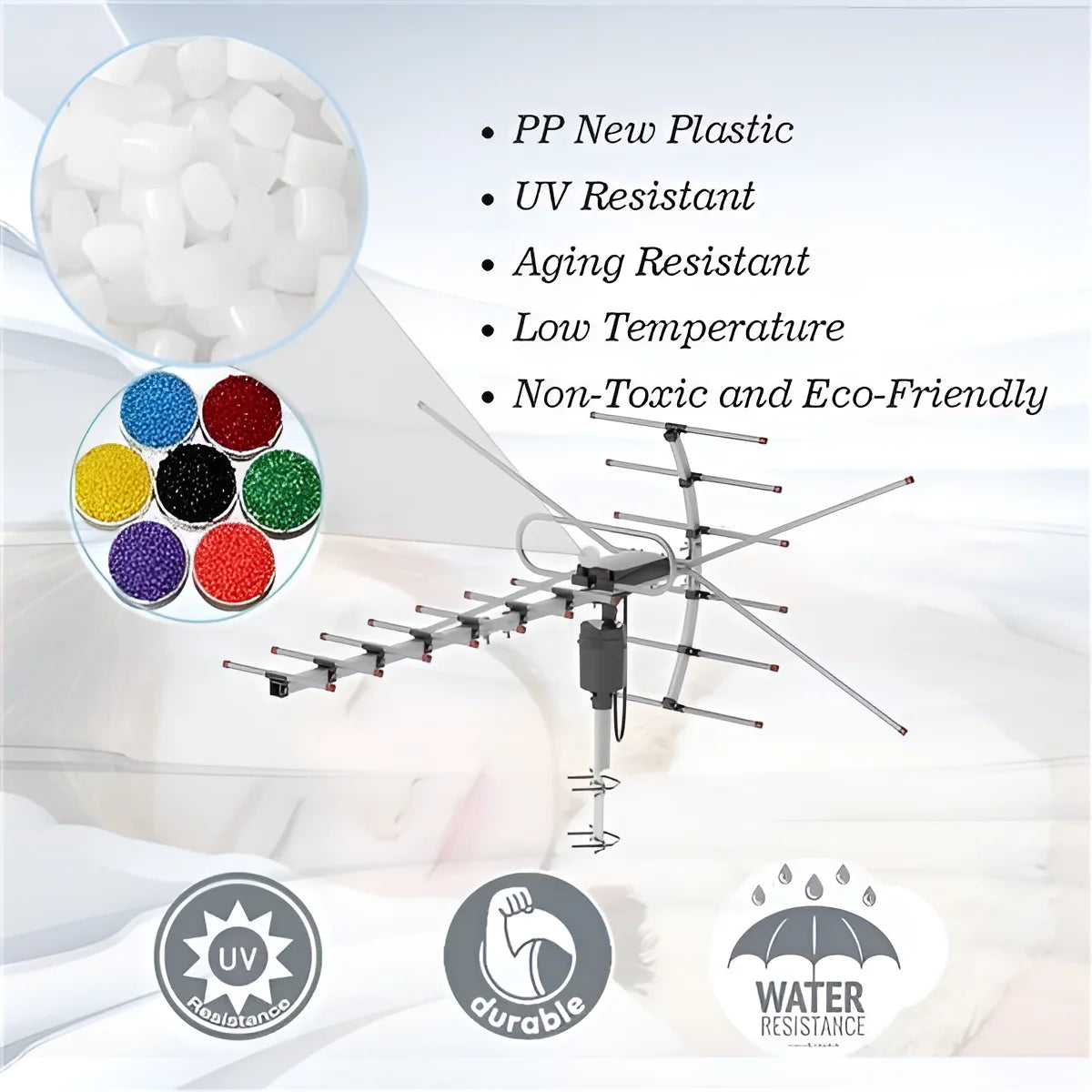 Outdoor TV Antenna Motorized 360 Degree Weatherproof Interference Filter