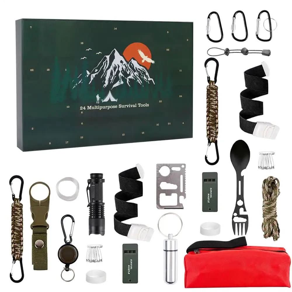Outdoor Tool Advent Calendar 24 Tools Lightweight & Portable