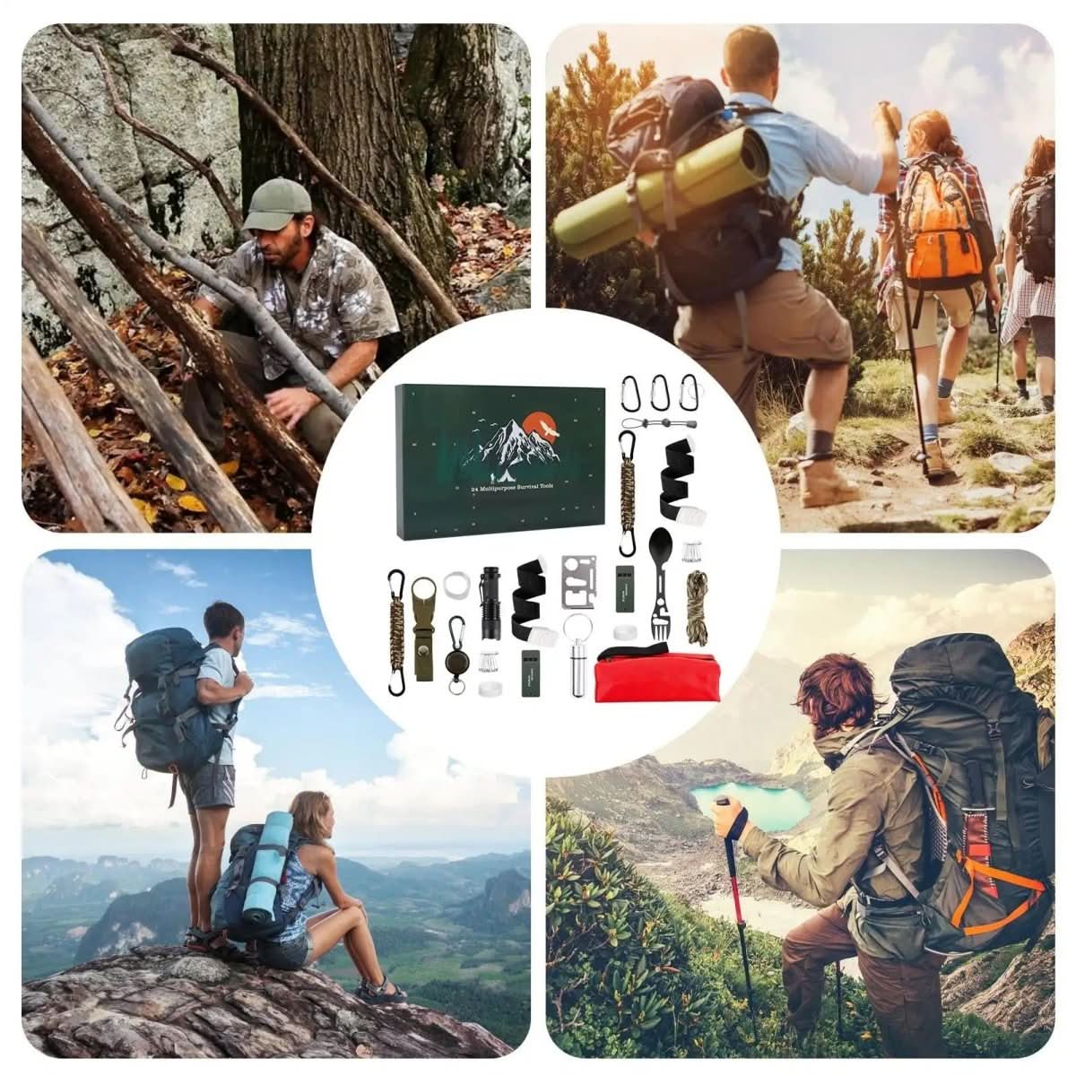 Outdoor Tool Advent Calendar 24 Tools Lightweight & Portable