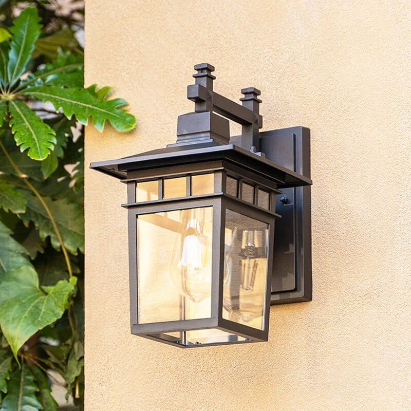 Outdoor Wall Lantern IP65 Clear Glass Panels