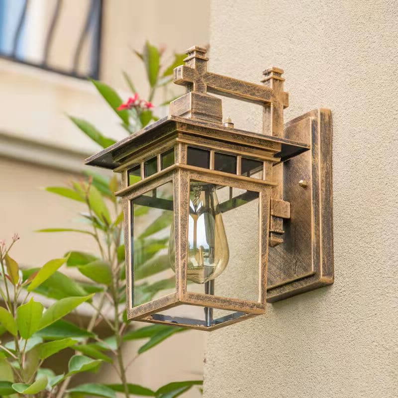 Outdoor Wall Lantern IP65 Clear Glass Panels