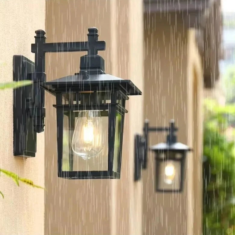 Outdoor Wall Lantern IP65 Clear Glass Panels