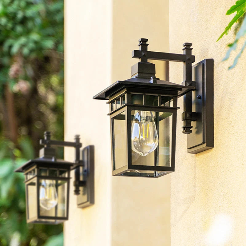 Outdoor Wall Lantern IP65 Clear Glass Panels