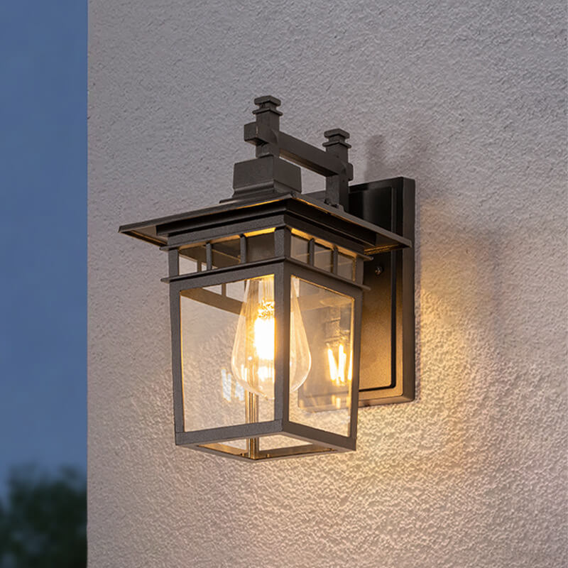 Outdoor Wall Lantern IP65 Clear Glass Panels