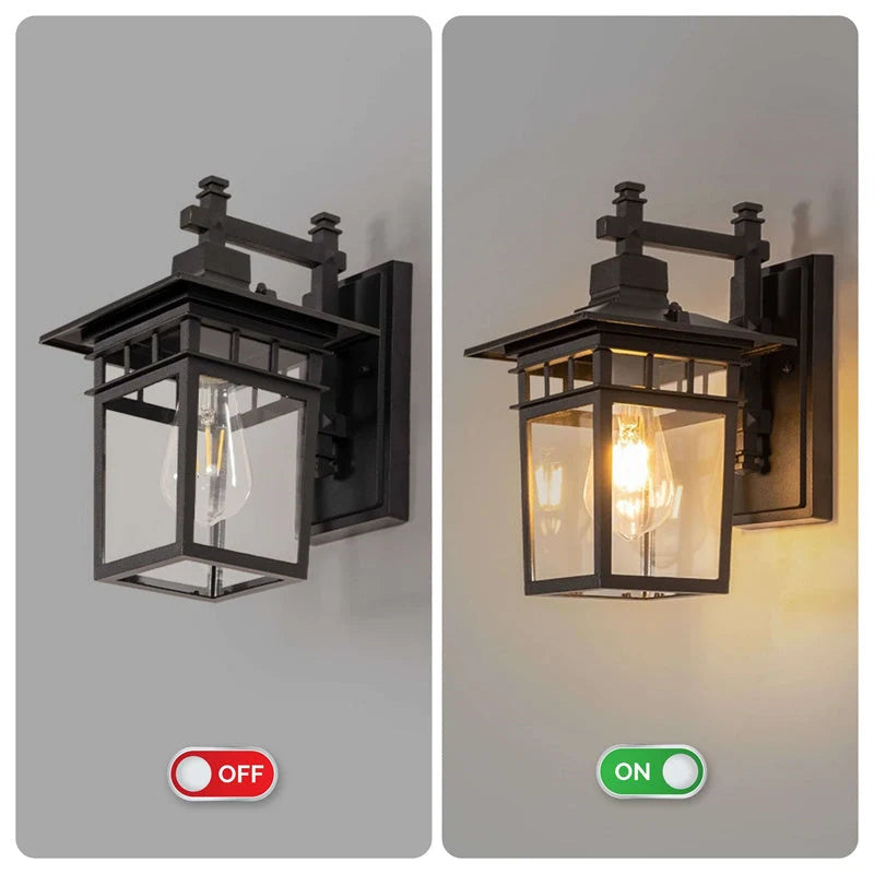 Outdoor Wall Lantern IP65 Clear Glass Panels