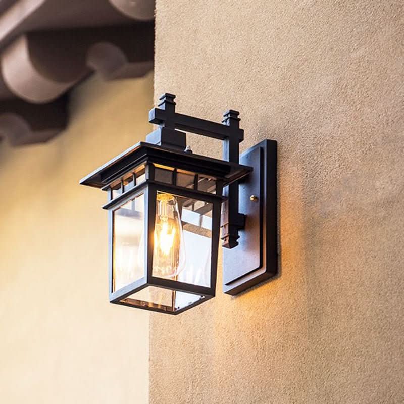 Outdoor Wall Light Adjustable Head IP44 Aluminum & Glass