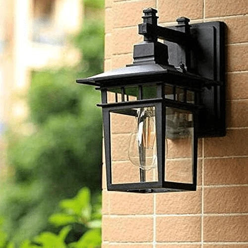 Outdoor Wall Light Adjustable Head IP44 Aluminum & Glass