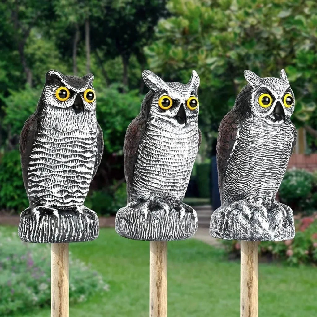 Owl Statue Weather-Resistant Bird Deterrent