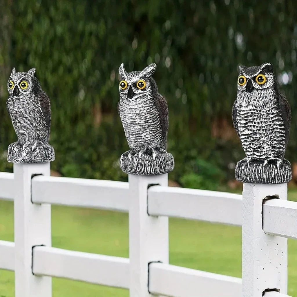 Owl Statue Weather-Resistant Bird Deterrent