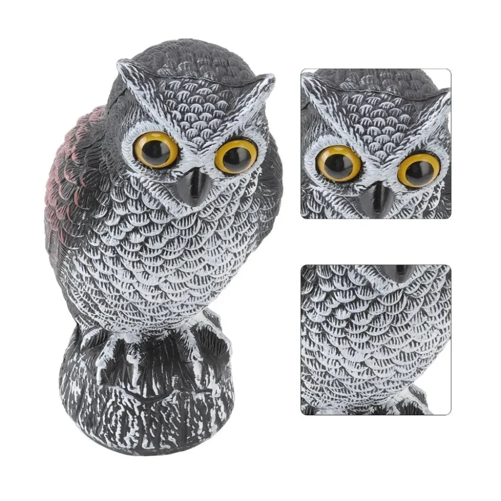Owl Statue Weather-Resistant Bird Deterrent