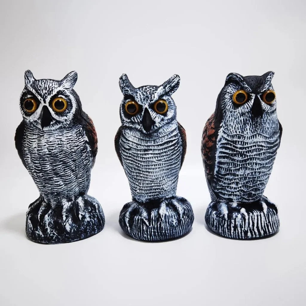 Owl Statue Weather-Resistant Bird Deterrent