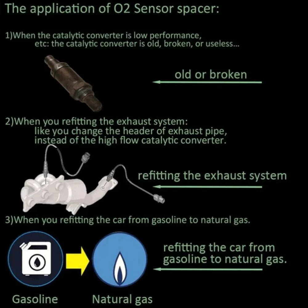 Oxygen Sensor Adapter Metal Check Engine Light Signal Reducer
