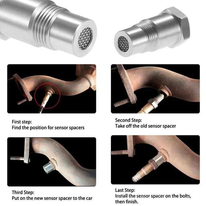 Oxygen Sensor Spacer 0.71-Inch Thread Flow-Limiting Design