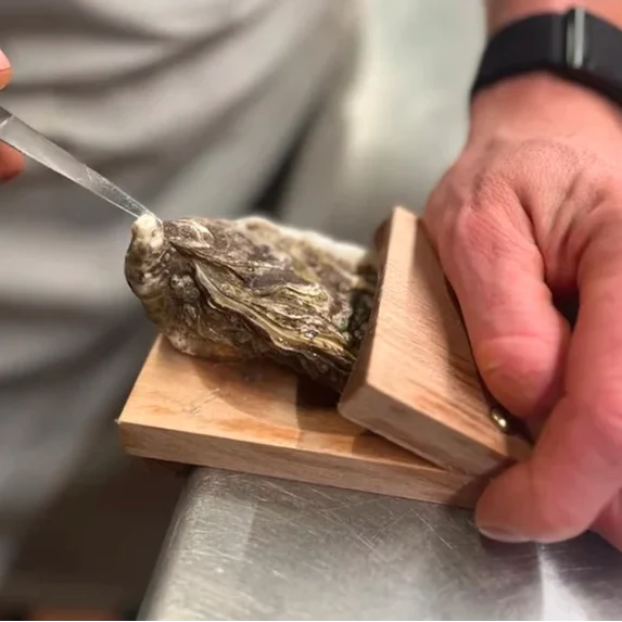 Oyster Shucking Clamp Solid Wood Secure Hold