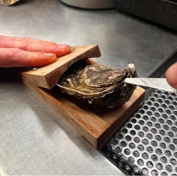 Oyster Shucking Clamp Solid Wood Secure Hold
