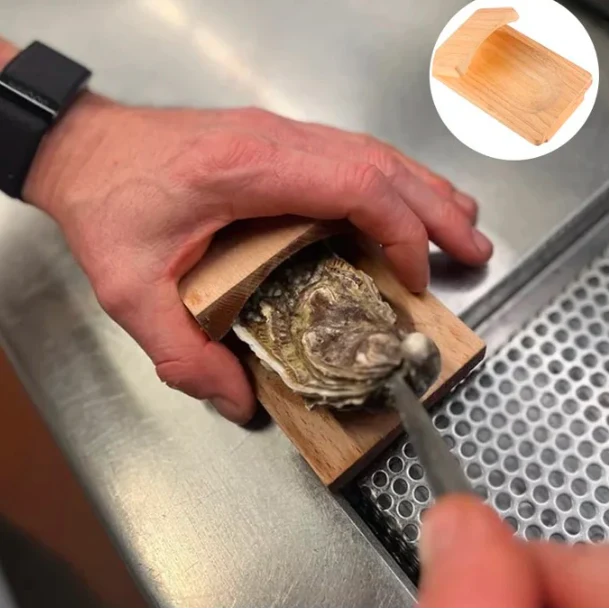 Oyster Shucking Clamp Solid Wood Secure Hold