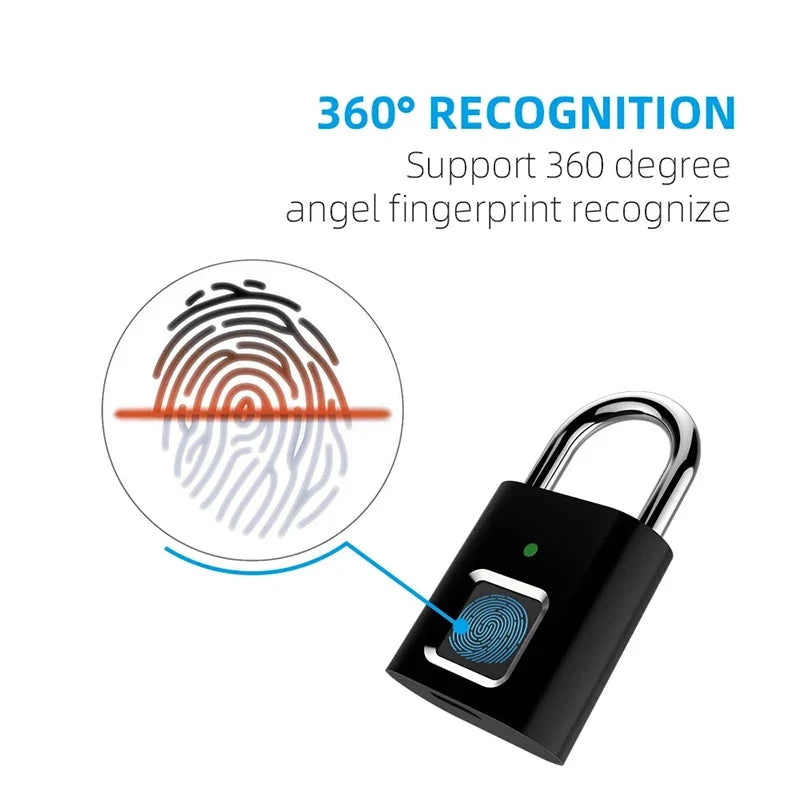 Padlock Fingerprint-Activated App-Controlled Long Battery Life