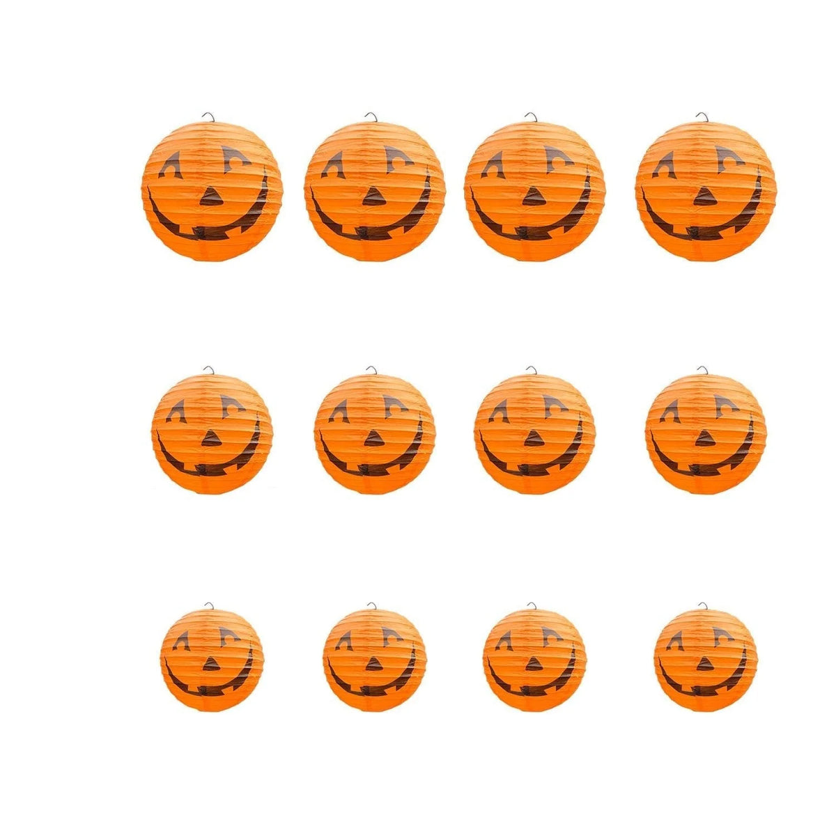 Paper Lanterns Jack-O'-Lantern Faces Set of 12