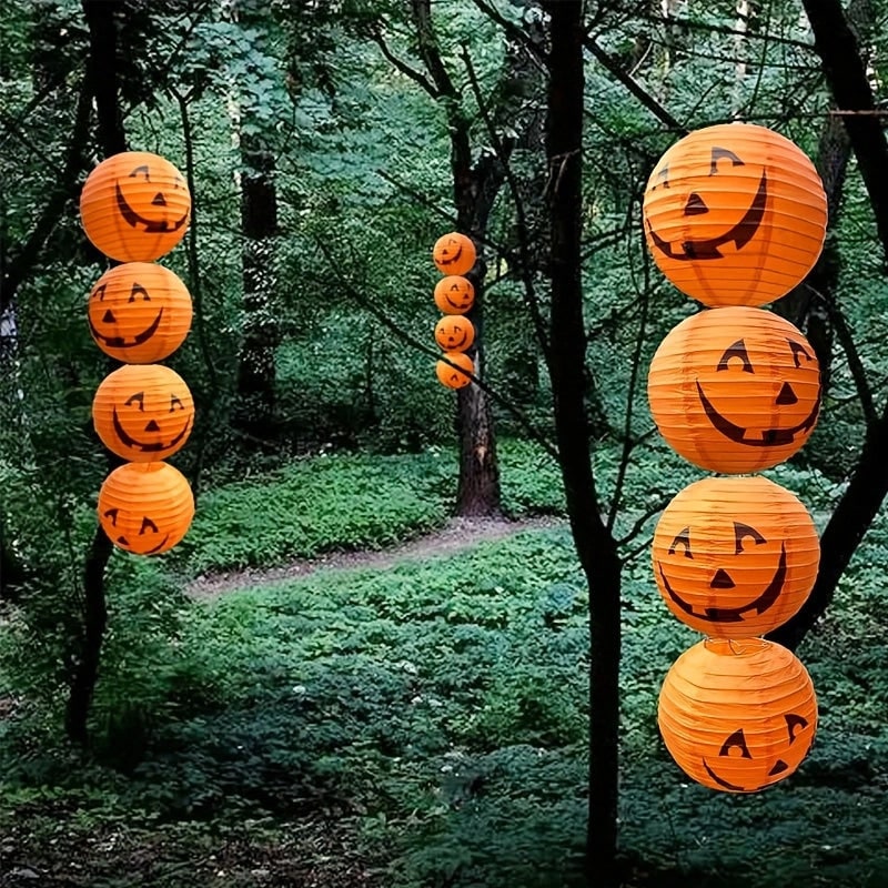 Paper Lanterns Jack-O'-Lantern Faces Set of 12