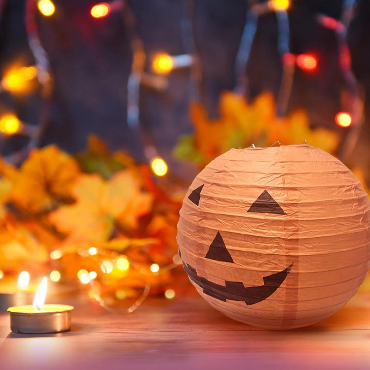 Paper Lanterns Jack-O'-Lantern Faces Set of 12