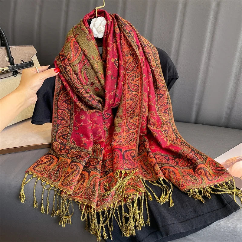 Pashmina Wrap Lightweight Cotton-Polyester Blend Cashmere-Like Feel