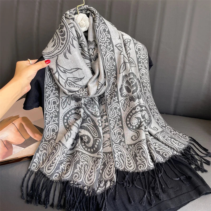 Pashmina Wrap Lightweight Cotton-Polyester Blend Cashmere-Like Feel