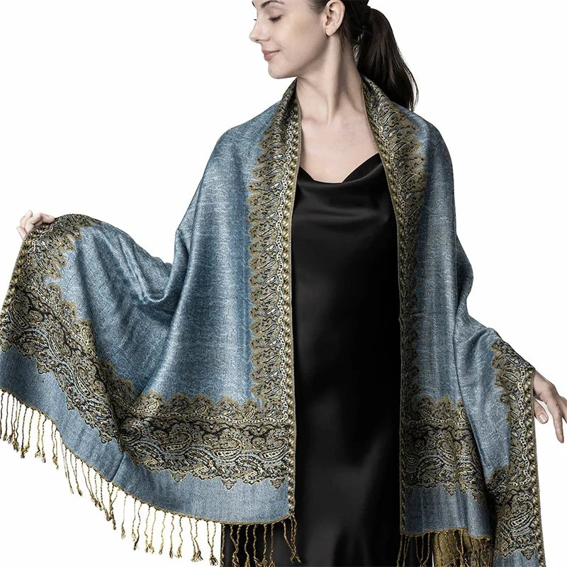 Pashmina Wrap Lightweight Cotton-Polyester Blend Cashmere-Like Feel
