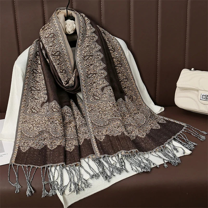 Pashmina Wrap Lightweight Cotton-Polyester Blend Cashmere-Like Feel
