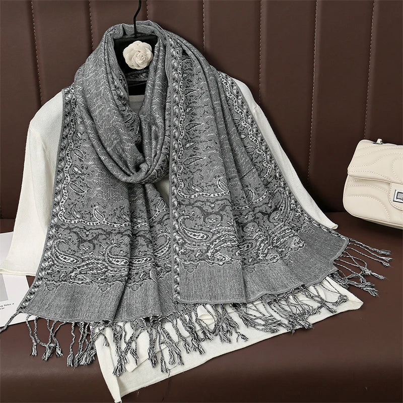 Pashmina Wrap Lightweight Cotton-Polyester Blend Cashmere-Like Feel