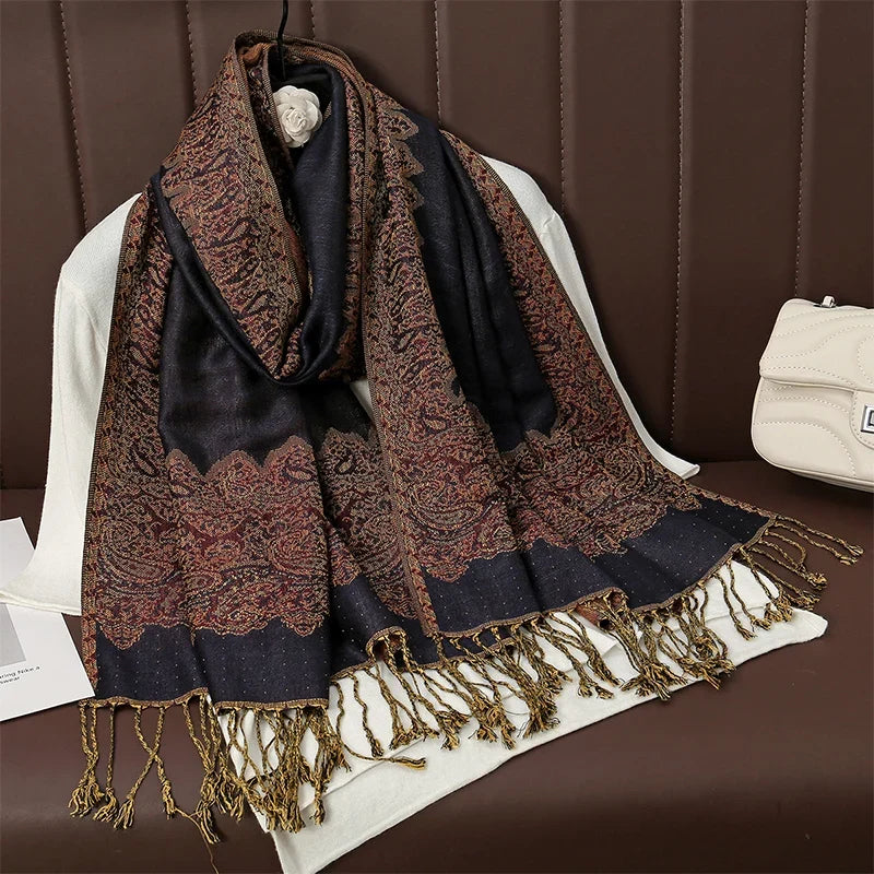 Pashmina Wrap Lightweight Cotton-Polyester Blend Cashmere-Like Feel