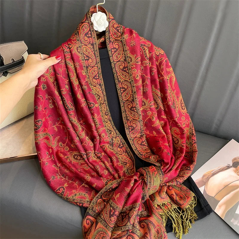 Pashmina Wrap Lightweight Cotton-Polyester Blend Cashmere-Like Feel
